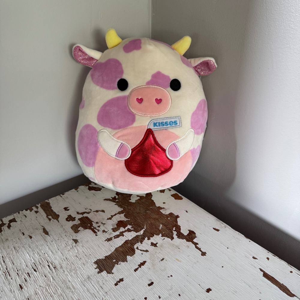 Squishmallows Evangelica the Cow with Hershey Kiss 8 Inch Plush Toy